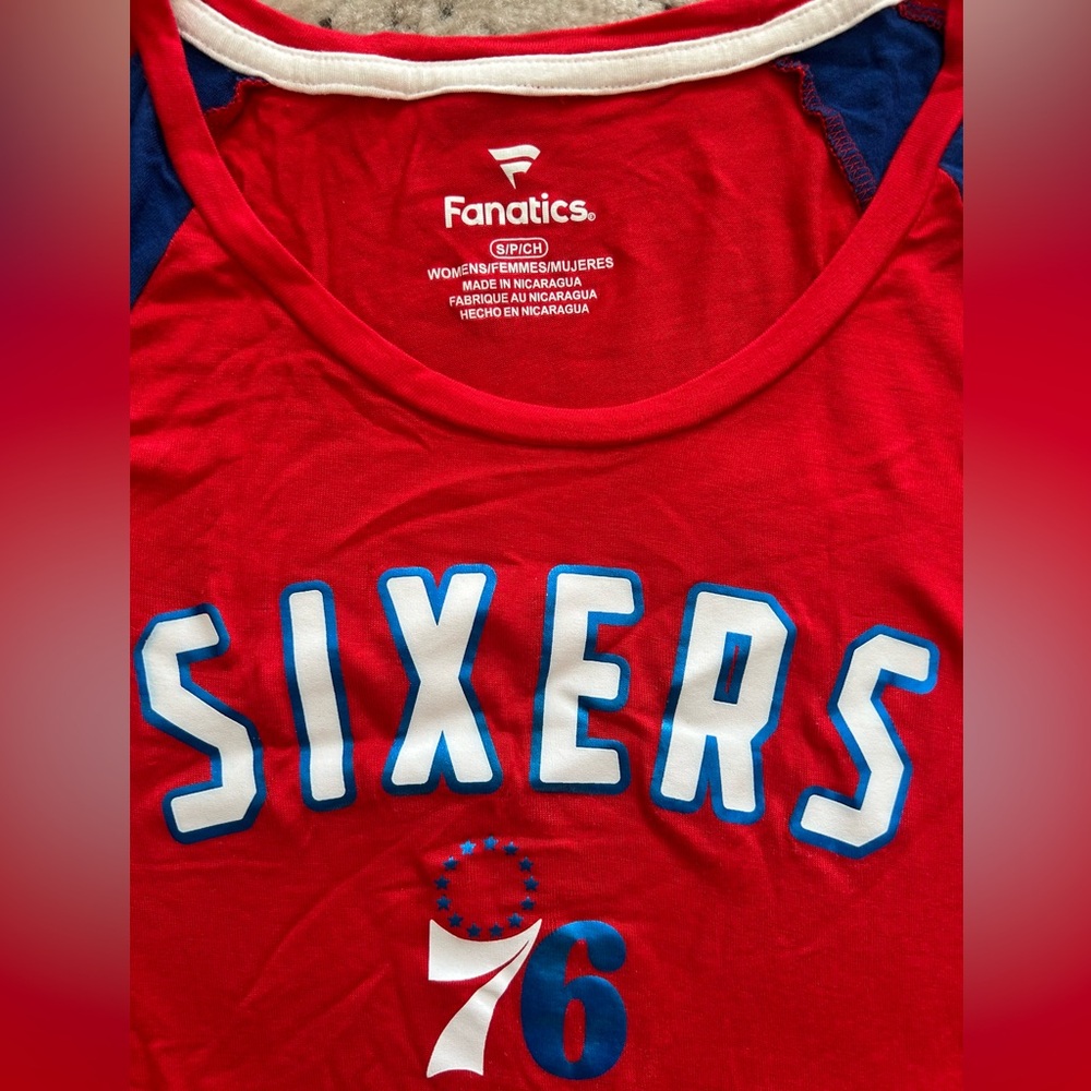 Fanatics Authentic Philadelphia 76ers Sixers Long Sleeve Shirt NBA Women’s Sz: S - Picture 3 of 5